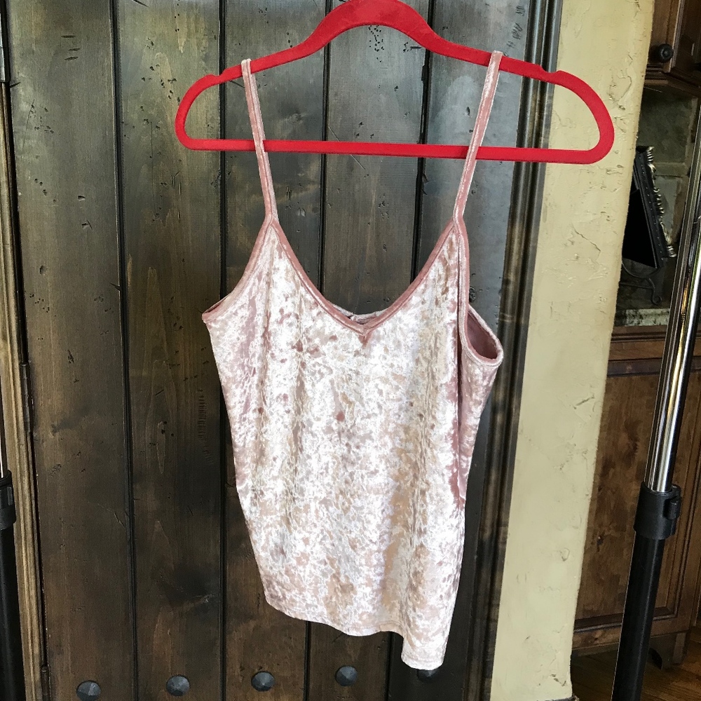 Light Pink Velvet Tank Top